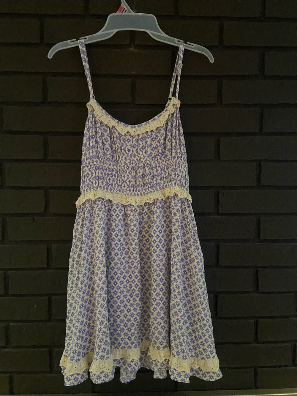 Girls' Purple Floral Lace-Trim Casual Sundress